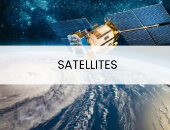 A satellite orbiting in space